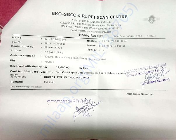 Pet scan paper with Expenses