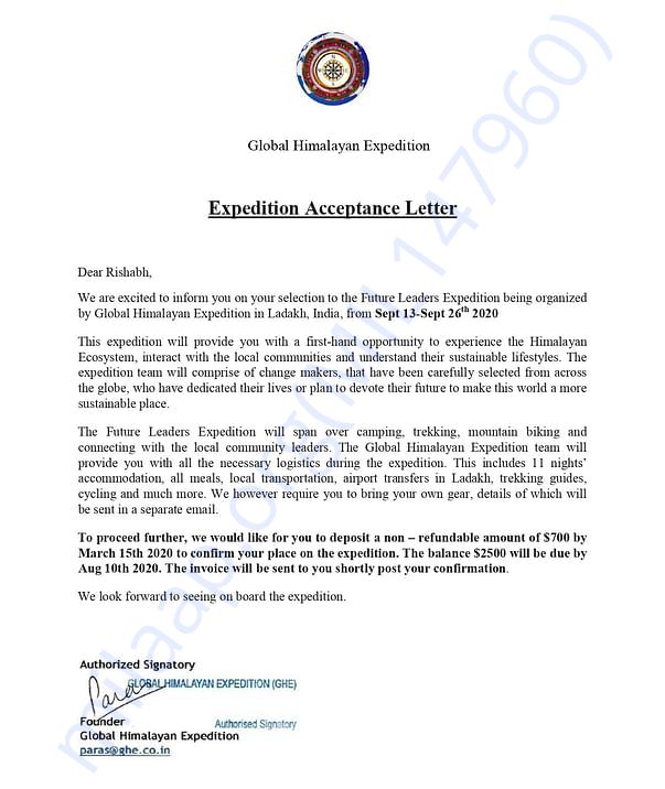 A calling- from the Global Himalayan Expedition!
