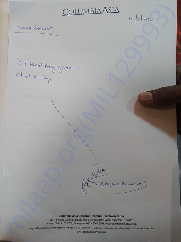 Prescription for donor