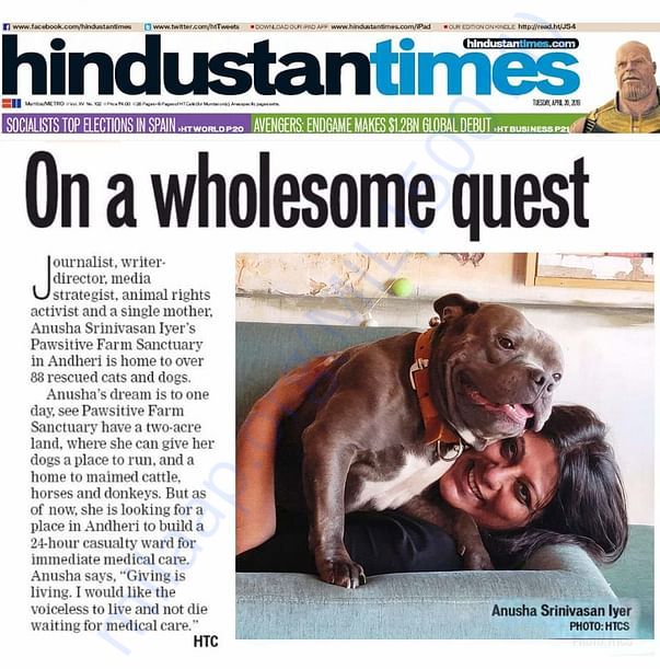 Article in Hindustan Times