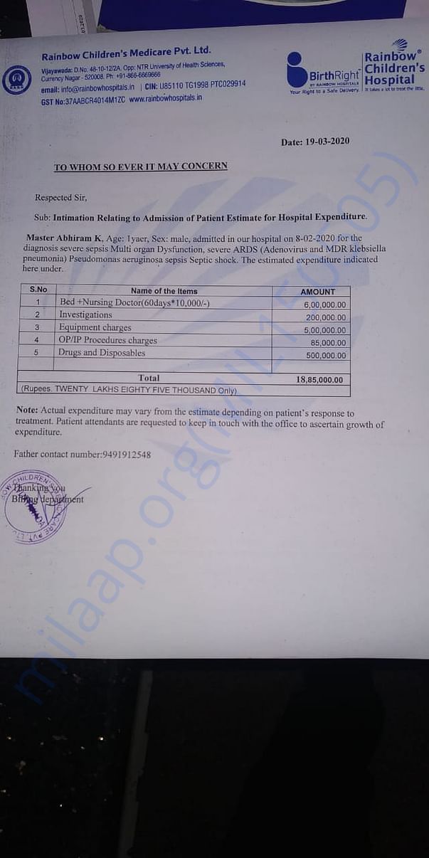 Estimation letter