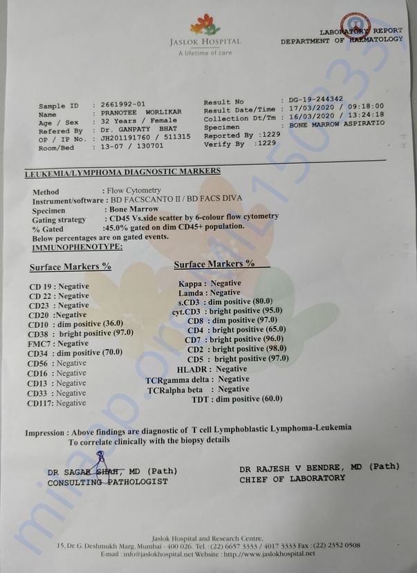 Flow cytometry report