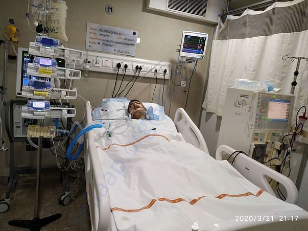 My husband pic in ICU