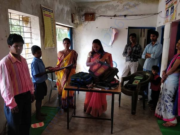 Distribution of School bags in Imlipara, Dugeli