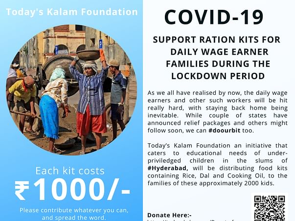 Support for 1 Kalam Center and Benefit 25 slum Kids