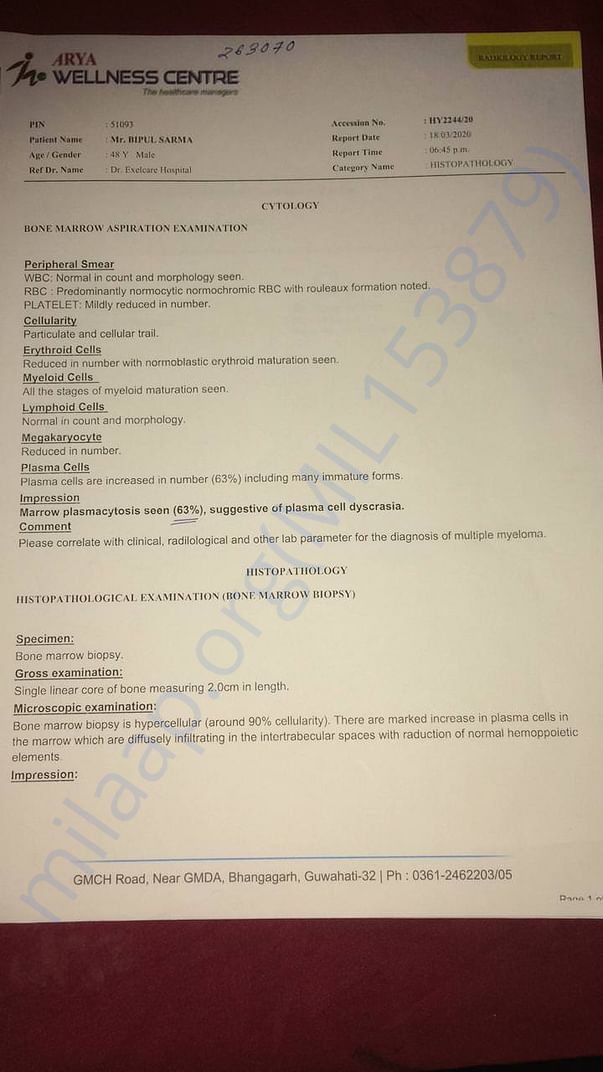 Bone marrow biopsy reports