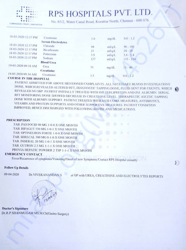 Treatment for Kidney Injury at RPS Hospital
