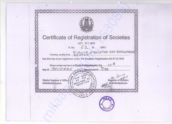 Registration Certificate