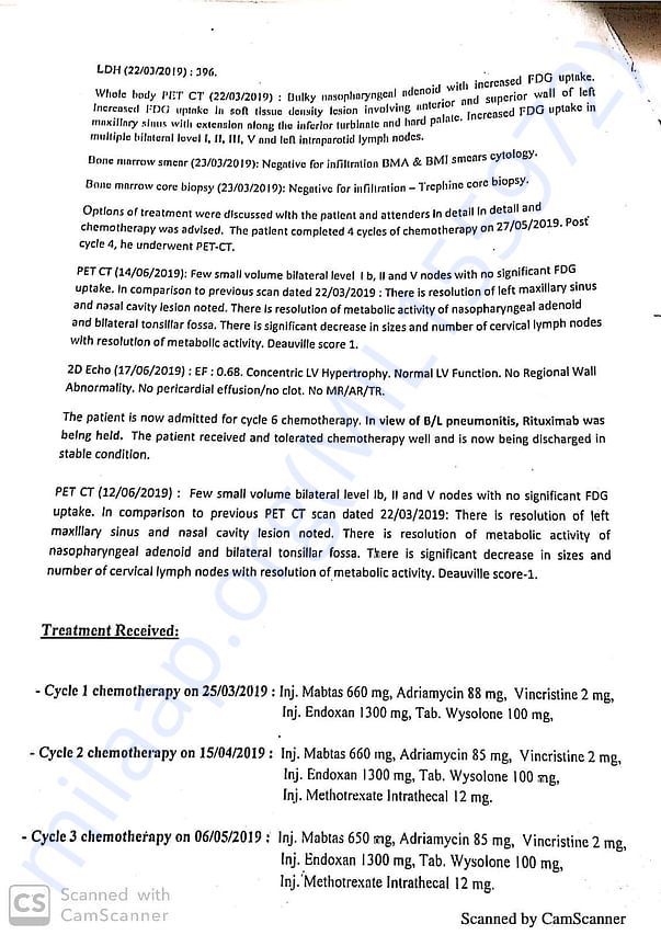 Chemo details 2019