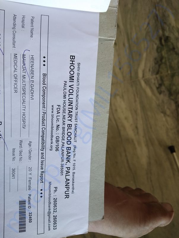 BLOOD BANK REPORT