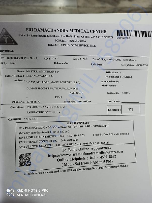 Ramchandhra Hospital report