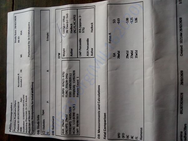 Ultrasound report page1