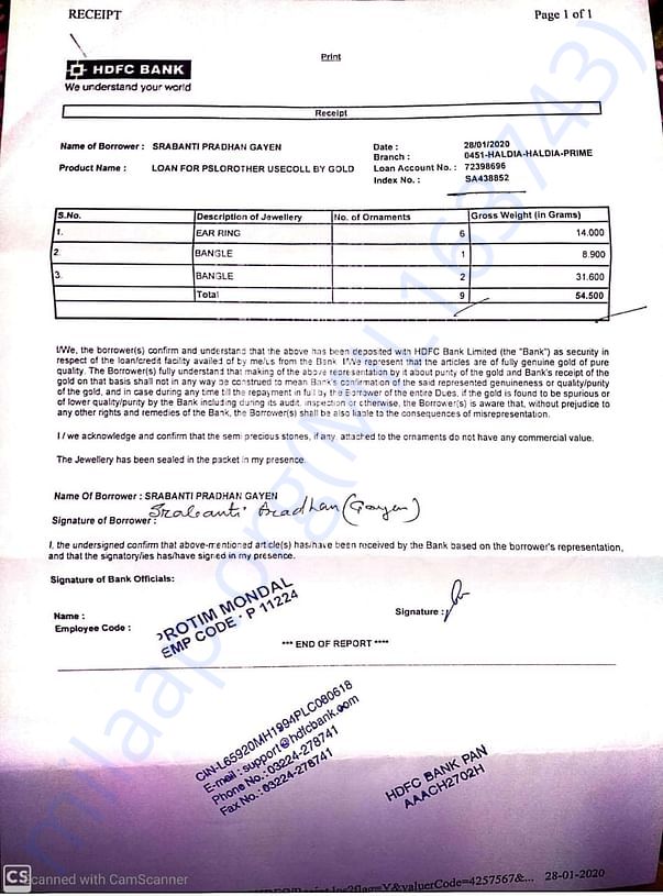 Gold Mortgage Loan With HDFC Bank Part-1