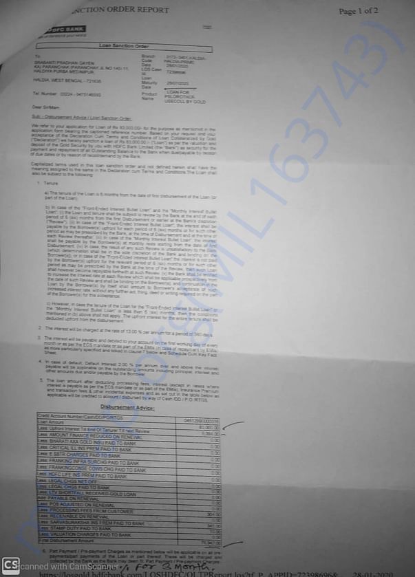 Gold Mortgage Loan with HDFC Bank Part-2