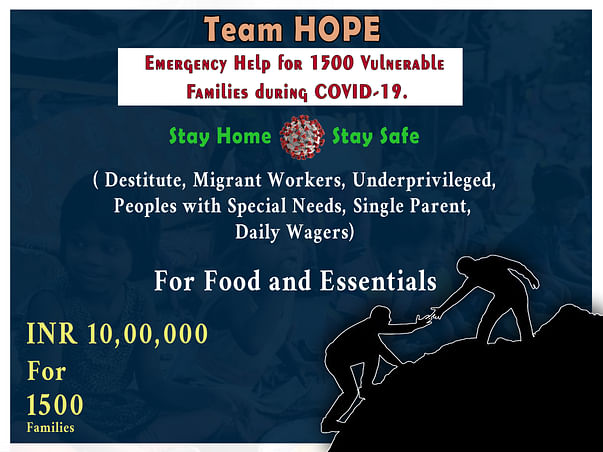 Team HOPE:Emergency Help for 1500 Vulnerable Families during COVID-19.