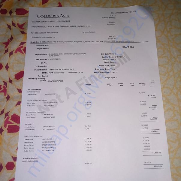 Hospital Bill Pending