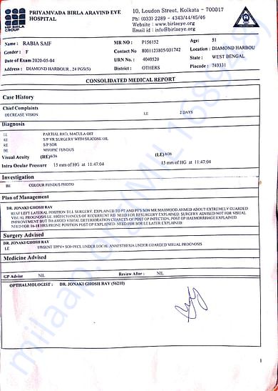 Consolidated Medical Report