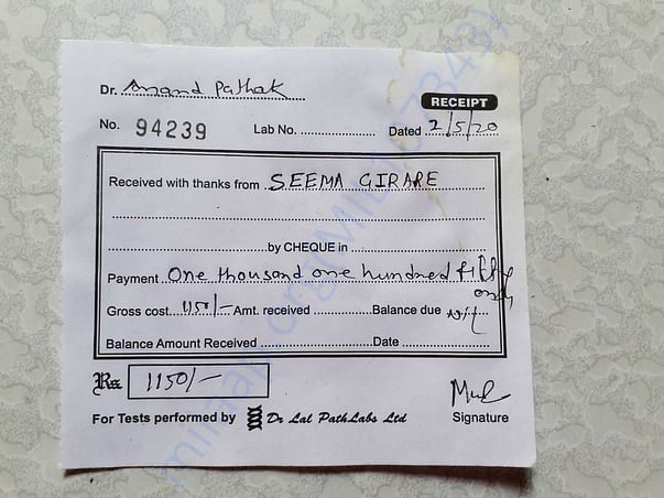 Bill of blood test