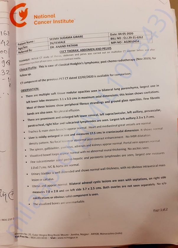CT scan report 1
