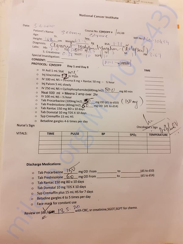 Protocol for Chemotherapy