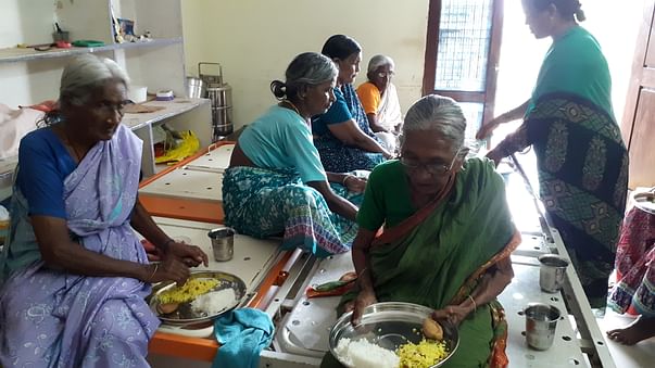 Sponsorship of food to poor oldagepeople in India