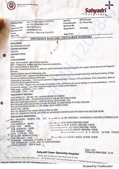 Chemotherapy report