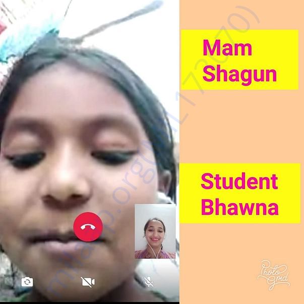 A student of PRAVAHA learning calligraphy during lockdown