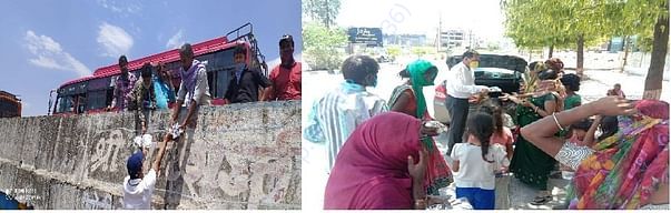 हमारी टीम द्वारा इंदौर बाय – पास रोड, रिंग रोड, पर भोजन पेकेट का वितरण