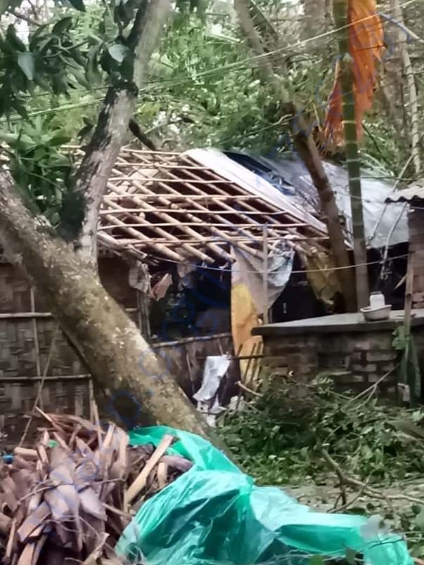 Roofs destroyed by strong winds