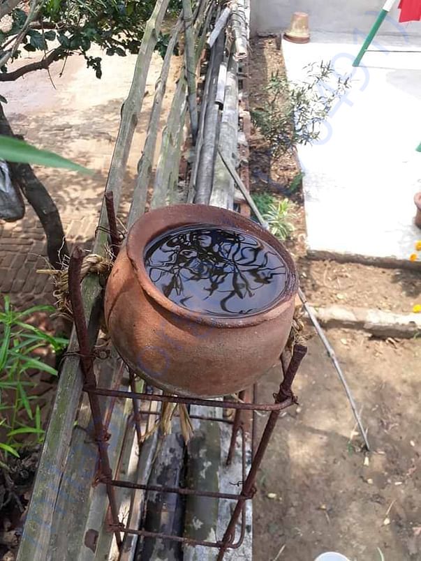 Water for Birds in earthen pot which keep water cold