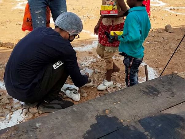 Help of poor families and labour for food