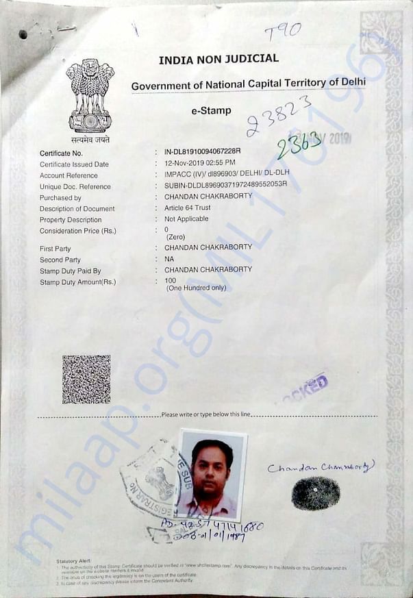 Govt. Of NCT Registration Certificate