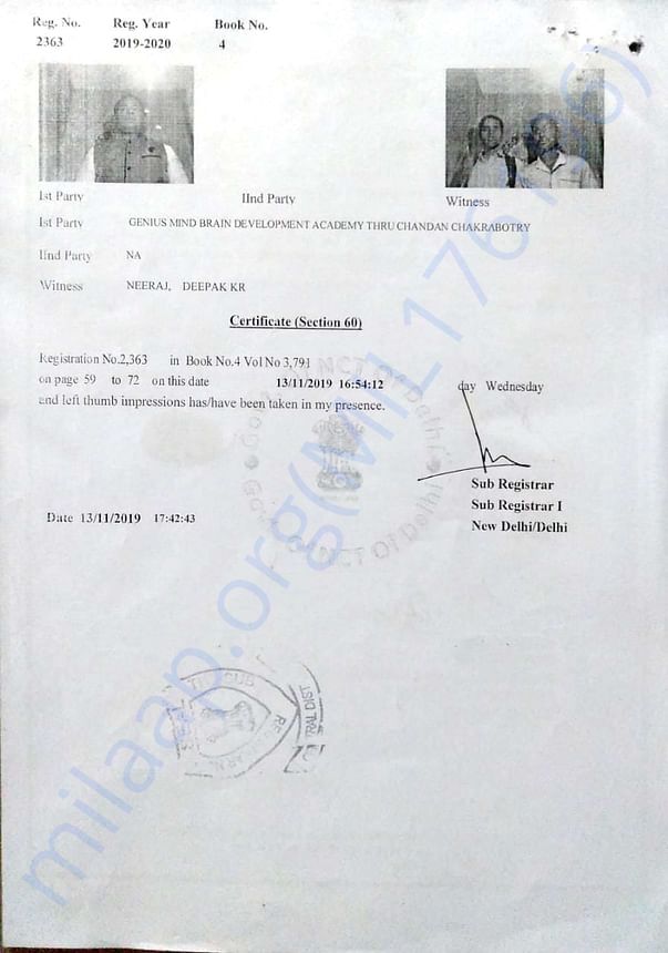 Govt. Of NCT Registration Certificate 2