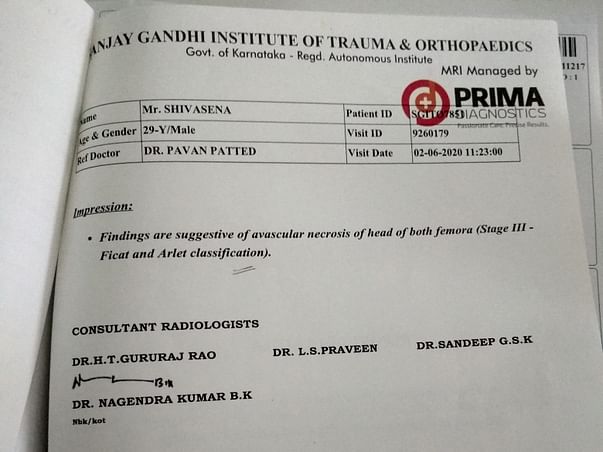 Surgery name ;Total hip joint replacement