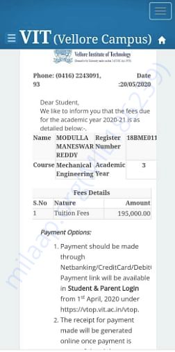 Fee Demand Note