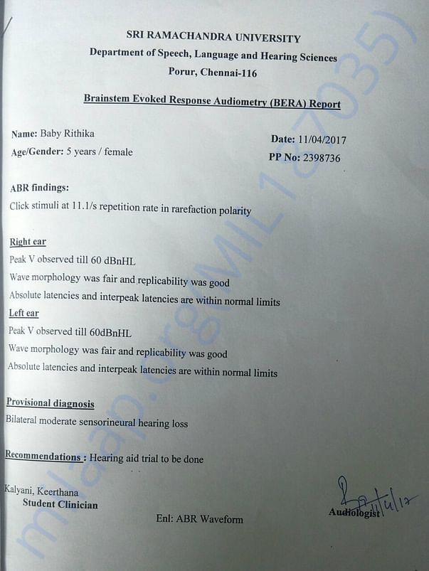 Previous medical report