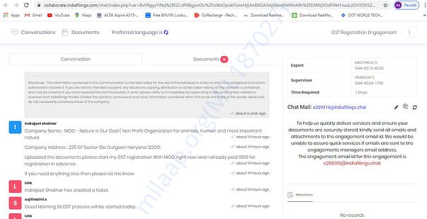 GST Registration Applied For NIOG