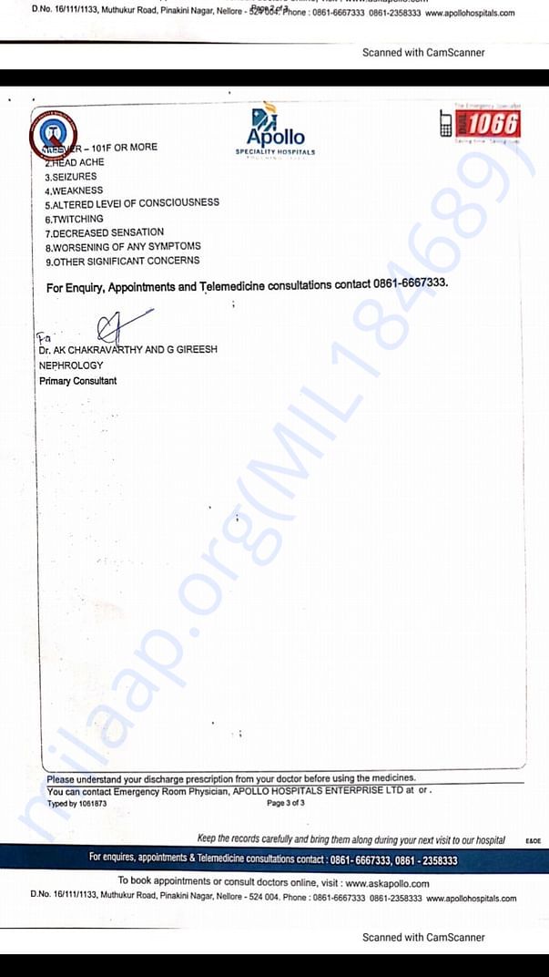 Medical Report at Apollo Hospital