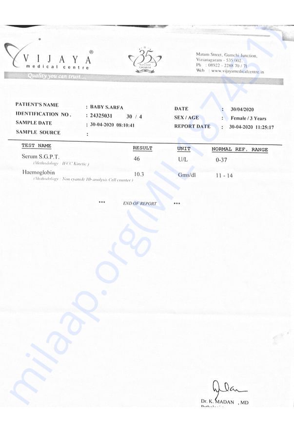 Mohammad Arfha Medical reports.