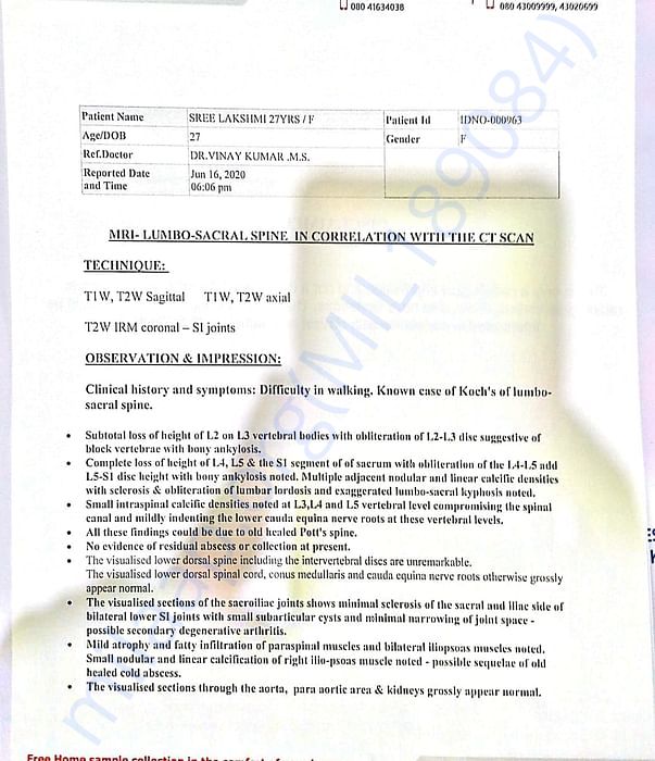 Doctors CT Scan report