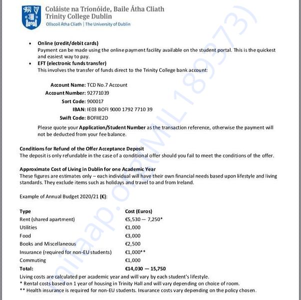 Admission letter
