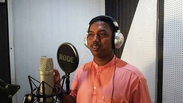 Singing in studio