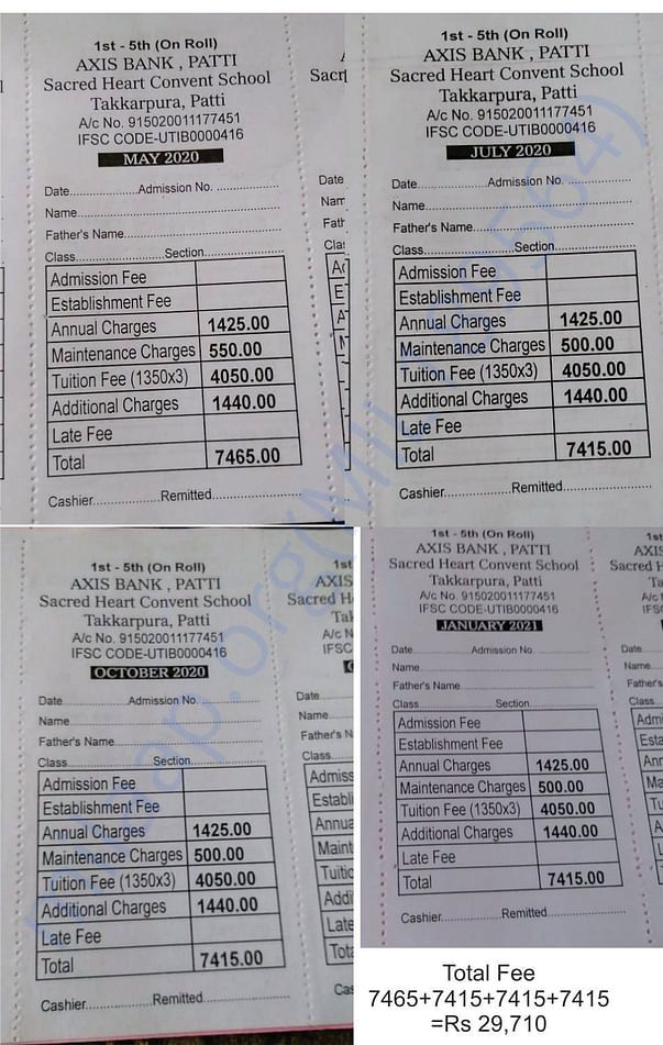 Fee Structure of Manav Vohra