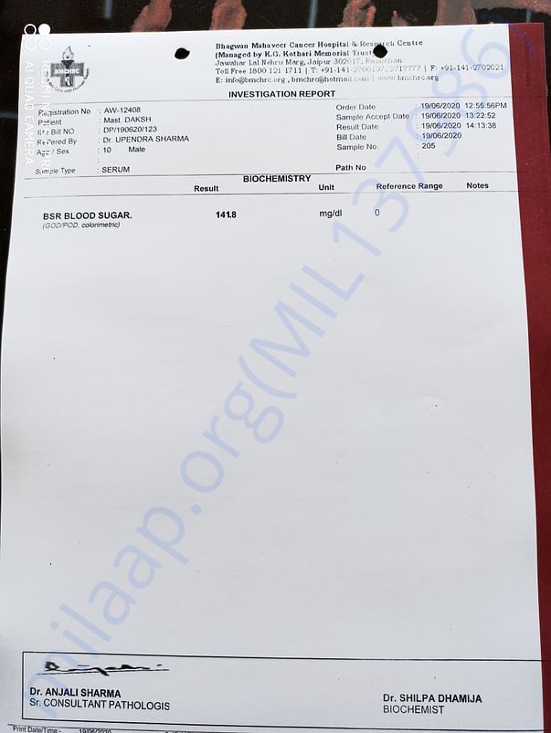 Suger test report