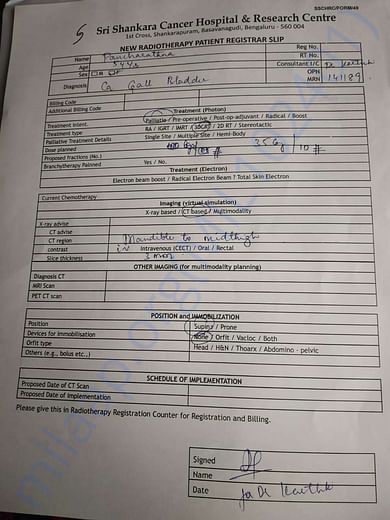 Radiation treatment plan