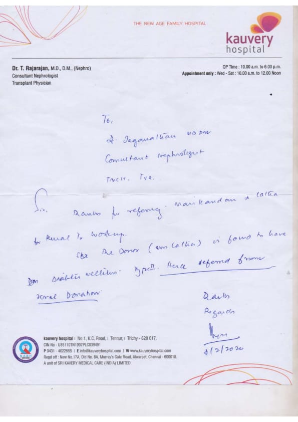 Help for kidney transplantation Milaap