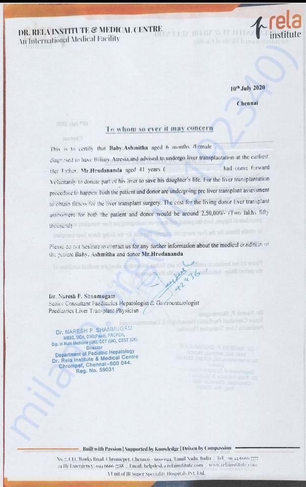 Surgery cost estimation letter