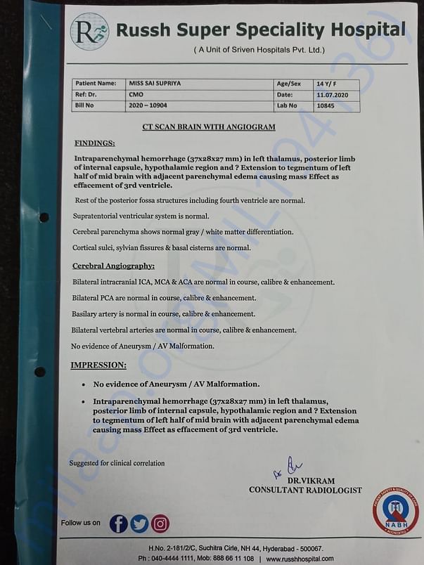 CT Scan report