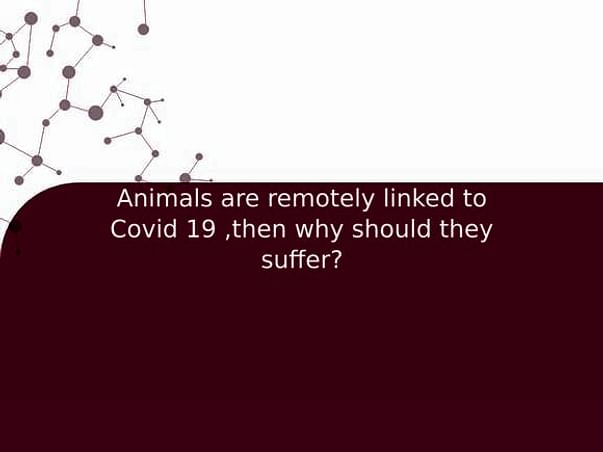 Animals are remotely linked to Covid 19 ,then why should they suffer?