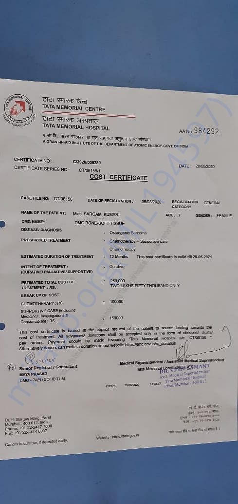 cost certificate